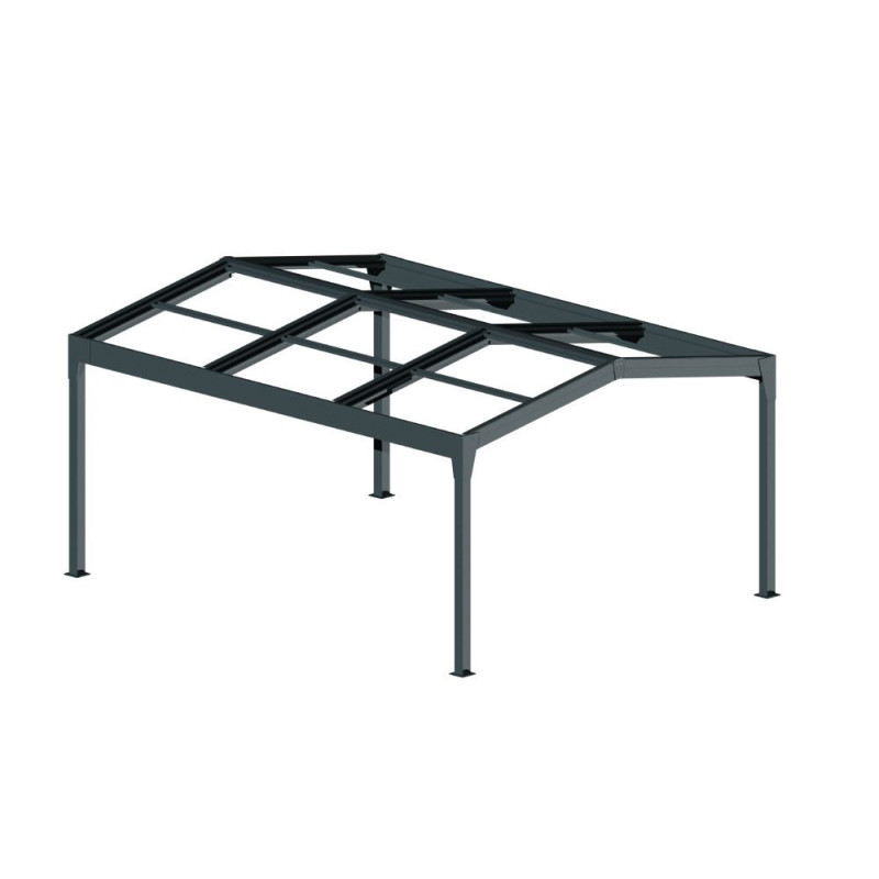 Armature Pergola solaire photovoltaïque autoportée 2 pentes TELCO - HIVA OA  - 1