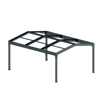Armature Pergola solaire photovoltaïque autoportée 2 pentes TELCO - HIVA OA  - 1