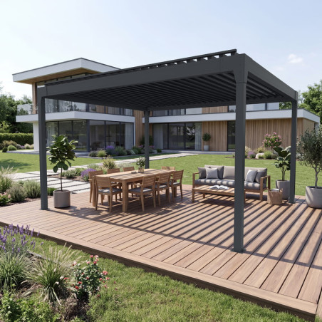 Pergola DUNIA autoportée grise