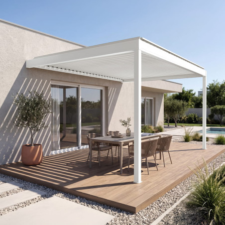 Pergola à la mes perpendiculaires DUNIA blanche