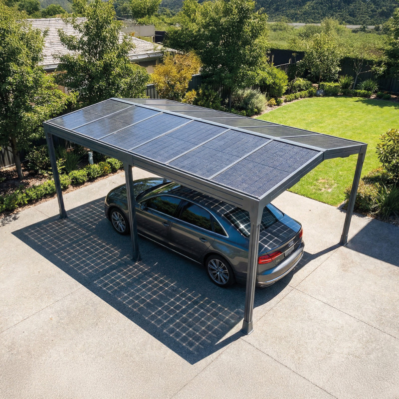 Carport solaire HIVA-OA 2 pentes