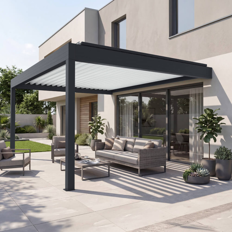 Pergola bioclimatique SAMA lames parallèles - Mixte