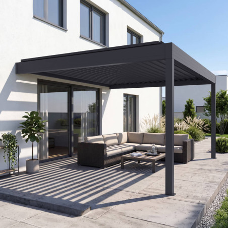 Pergola bioclimatique SAMA lames parallèles - Gris