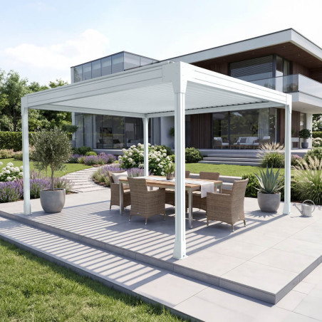 Pergola bioclimatique îlot SAMA coloris blanc
