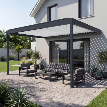 Pergola bioclimatique perpendiculaire SAMA mixte