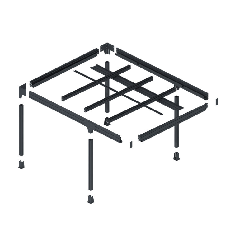 Armature Carport solaire HITIA pieds déportés Telco
