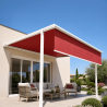 Pergola à toile rétractable LURRA Toile Rouge T113, Armature blanche