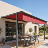 Pergola toile LURRA Toile Rouge T113, Armature grise