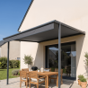 Pergola à toile rétractable LURRA Toile grise 078, Armature grise